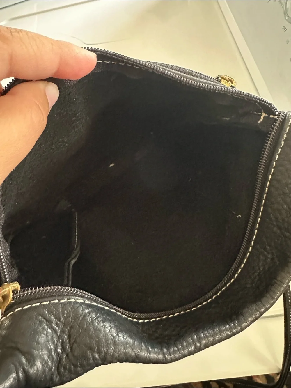 Leather western  Shoulder Bag with Embossed Floral Accent - Black & Orange